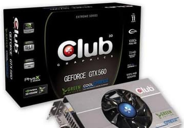 3D-карта Club 3D GeForce GTX 560 Ti Green Edition характеризуется пониженным энергопотреблением