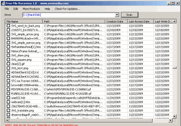 Free File Recovery v.1.1.7.0 - бесплатная утилита для восстановления удаленных файлов