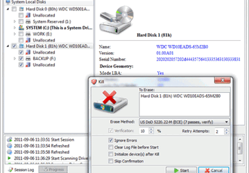 Active KillDisk v.5.5.0 — бесплатная утилита для безвозвратного удаления данных