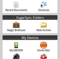 SugarSync 3.3.1 для Android поддерживает удаленную работу с файлами