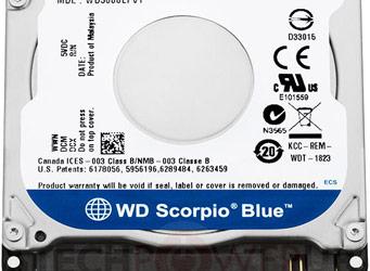 Начались поставки тонких жестких дисков для ультрабуков WD Scorpio Blue