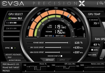 EVGA Precision X v.3.0.3 - бесплатная программа для настройки EVGA-видеокарт на максимальное быстродействие