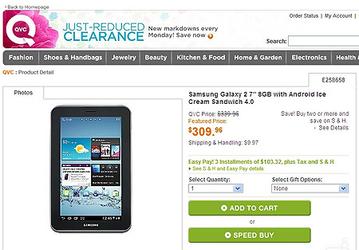 Планшетный компьютер Samsung Galaxy Tab 2 с семидюймовым экраном оценен в США в $310