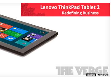 Планшетный компьютер Lenovo ThinkPad Tablet 2: подробности