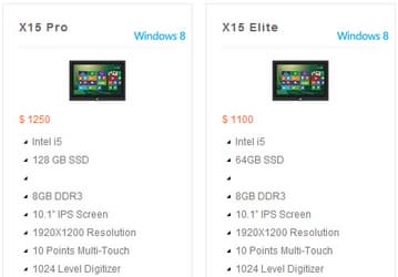 Планшетный компьютер Kupa X15 (UltraNote) под управлением Windows 8 оценен в сумму от $1100 до $1600