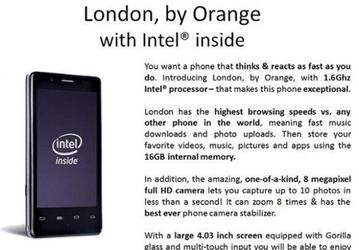 Сотовый оператор Orange собирается приступить к продажам в Великобритании смартфона на платформе Intel