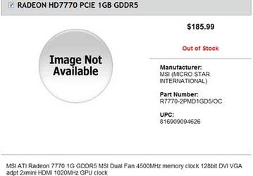 Видеокарты MSI на базе GPU AMD Radeon HD 7770 и 7750 замечены в предложении американского интернет-магазина