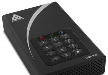 Внешние накопители Apricorn Aegis Padlock DT шифруют данные по алгоритму AES-XTS