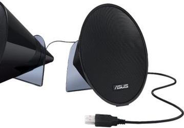 Акустическая система ASUS MS-100 подключается к ноутбуку по интерфейсу USB, а гарнитура HS-W1 имеет беспроводное подключение 