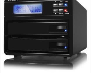 Корпус для внешнего накопителя RAIDON GR3630-SB3 рассчитан на два жестких диска типоразмера 3,5 дюйма