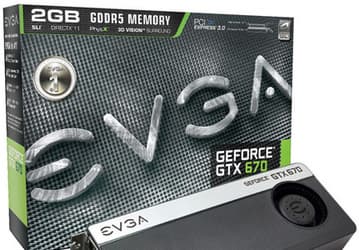 EVGA выпустила три модели 3D-карт GeForce GTX 670, две из которых разогнаны в заводских условиях