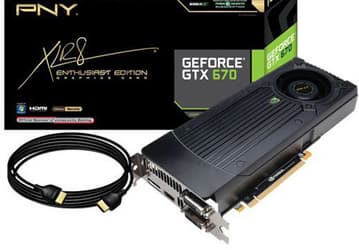 PNY комплектует 3D-карту XLR8 GeForce GTX 670 кабелем HDMI 