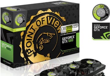 GPU 3D-карты Point of View GeForce GTX 680 EXO разогнан до 1176 МГц