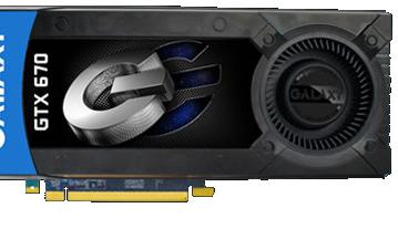 Galaxy использует для разогнанного варианта GeForce GTX 670 плату и систему охлаждения GeForce GTX 680