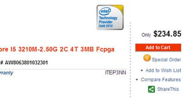 Стали известны спецификации и цена процессора Intel Core i5-3210M