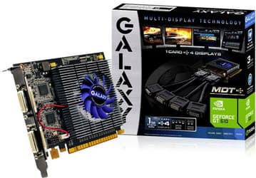 3D-карта Galaxy GeForce GT 610 MDT рассчитана на подключение четырех мониторов с интерфейсом DVI-I