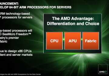 AMD планирует выпуск многоядерных серверных процессоров AMD Opteron на 64-разрядной архитектуре ARM 