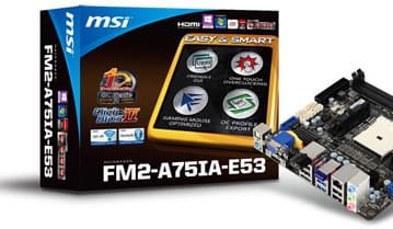MSI FM2-A75IA-E53 — системная плата типоразмера Mini-ITX для процессоров AMD Trinity