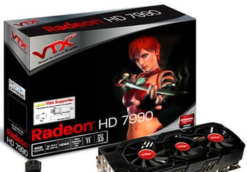 Под маркой VTX3D представлена 3D-карта HD7990 с 6 ГБ памяти