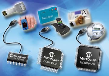 Microchip выпускает 15 восьмиразрядных микроконтроллеров PIC с поддержкой USB 2.0