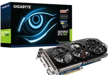 3D-карта Gigabyte GeForce GTX 680 Overclock Edition с 4 ГБ памяти занимает три слота