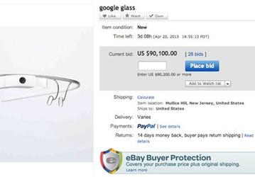 Очки Google Glass замечены на аукционе eBay, но уже сняты с торгов