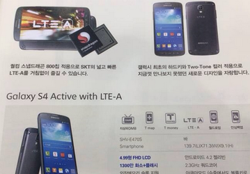 Обновлённая версия смартфона Samsung Galaxy S4 Active получит SoC Snapdragon 800, 32 ГБ памяти и 13-мегапиксельную камеру