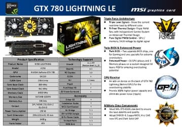 MSI готовит видеокарту MSI GeForce GTX 780 Lightning LE
