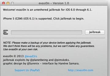 evasi0n iOS 6.0-6.1 Jailbreak доступен для загрузки