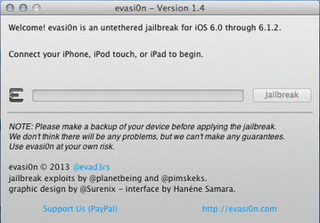 evasi0n Jailbreak для iOS 6.1.2 доступен для загрузки