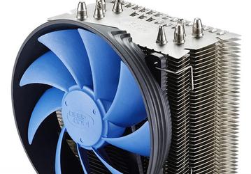 Конструкция процессорного охладителя Deepcool Gammaxx S40 включает четыре  тепловые трубки 