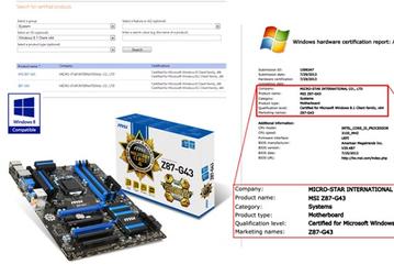 MSI Z87-G43 первая в мире системная плата, успешно прошедшая сертификацию на совместимость с ОС Windows 8.1
