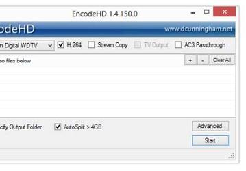 EncodeHD v.1.4.150.0 - бесплатное приложение для конвертирования видео в форматы, совместимые с домашними плеерами, приставками и гаджетами