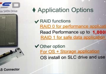 Apacer использует в накопителе Combo SATA Drive два типа флэш-памяти - MLC и SLC