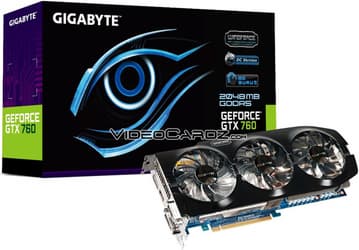 Gigabyte оснастила разогнанный вариант 3D-карты GeForce GTX 760 кулером WindForce 3X