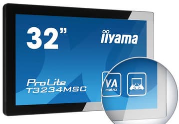 В 32-дюймовом сенсорном дисплее Iiyama T3234MSC-B2X используется проекционно-емкостная технология