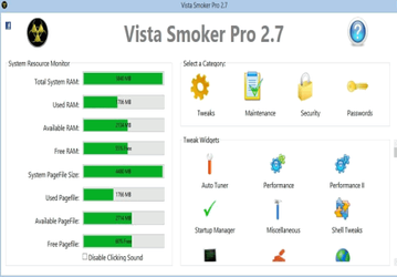 Vista Smoker Pro v.2.7 - утилита для изменения настроек операционных систем Windows Vista