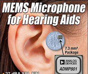 Самый маленький в мире микрофон MEMS Analog Devices ADMP801 предназначен для слуховых аппаратов