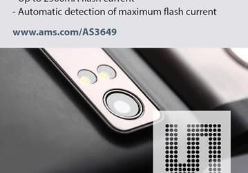 Драйвер светодиодной вспышки ams AS3649 учитывает возможности батареи смартфона