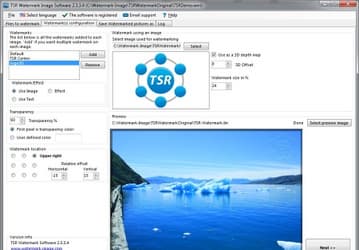 TSR Watermark Image v.3.2 - бесплатная программа для наложения водяных знаков на изображения