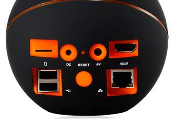 Универсальный проигрыватель Android TV Ball имеет проводное и беспроводное подключение к сети
