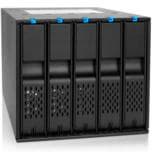 Icy Dock FlexCage MB975SP-B позволяет установить в три отсека типоразмера 5,25 дюйма до пяти накопителей типоразмера 3,5 дюйма