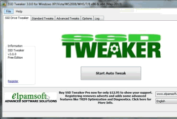 SSD Tweaker v.3.02 - утилита настройки ОС для наилучшего взаимодействия с SSD-дисками