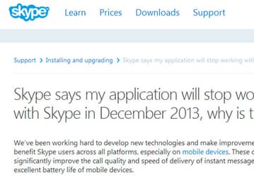 Сторонние аппаратные средства и приложения скоро перестанут работать со Skype