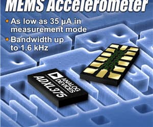 Трехосевой акселерометр Analog Devices ADXL375 рассчитан на ускорения до 200 g