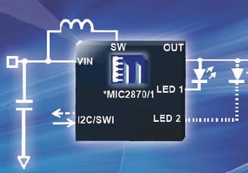 Драйверы светодиодных вспышек Micrel MIC2870 и MIC2871 имеют лучшие в классе КПД и точность