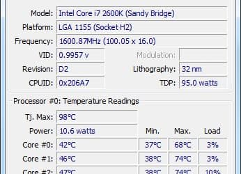 CoreTemp v.1.0 RC6 – небольшая бесплатная утилита для мониторинга температур процессоров Intel и AMD