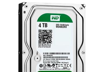 Потребляемая мощность жёсткого диска Western Digital WD Green 4 ТБ (WD40EZRX) в режиме ожидания составляет 0,4 Вт