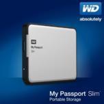 Тонкий внешний жесткий диск WD My Passport Slim оснащен интерфейсом USB 3.0