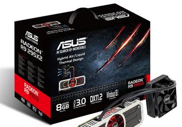 Появились изображения 3D-карты Asus Radeon R9 295X2 8 GB (Vesuvius)